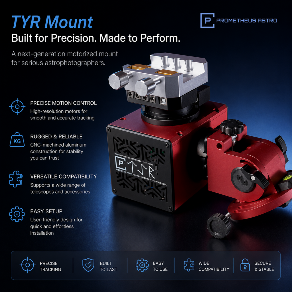 Prometheus Astro TÝR Harmonic Drive Telescope Mount Series