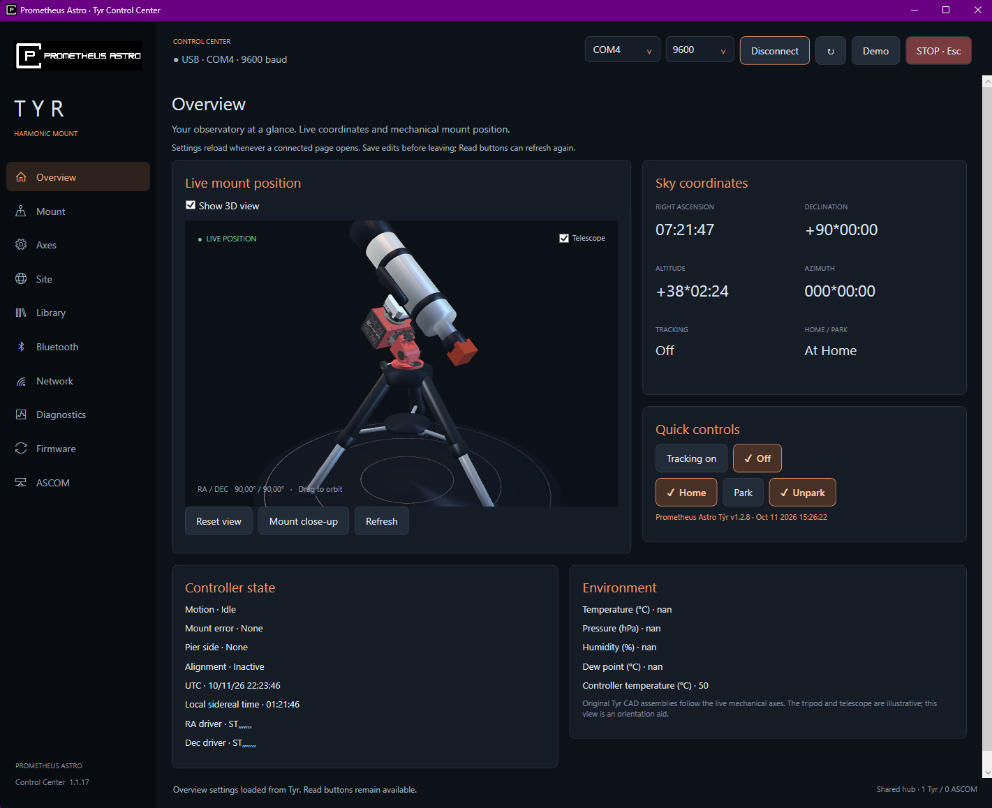 Prometheus Astro Tyr Control Center